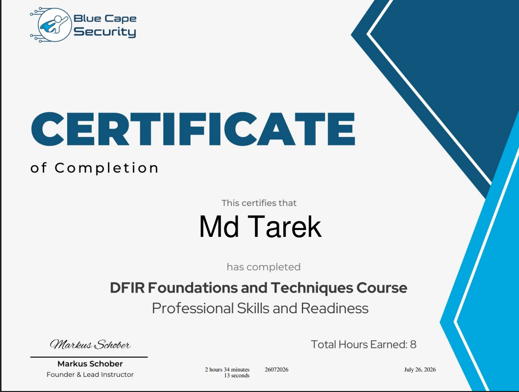DFIR Foundations and Techniques Course